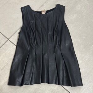 Bailey 44 Black Leather Sleeveless Top
